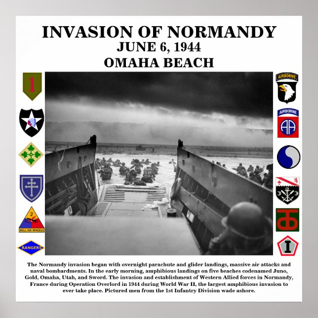 Dagen invasion av Nordmanys vita bakgrund Poster (Framsidan)