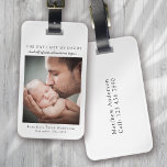 Dagen jag träffade min pappa Photo Fars dag Keepsa Bagagebricka<br><div class="desc">Lägg till ett foto av baby den dag de träffade sin pappa,  namn och födelsedatum för en gåva som den resande pappa kommer att få för evigt!</div>
