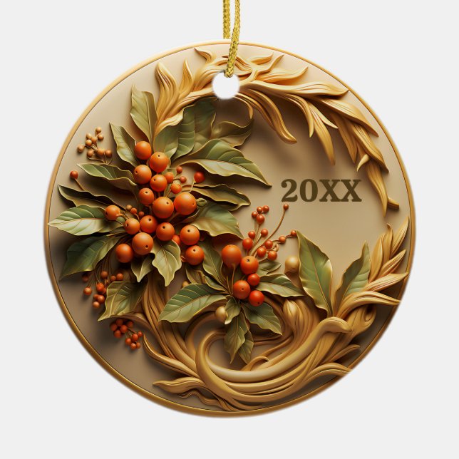 Dagen jul Holly Berry Ornament (Framsidan)