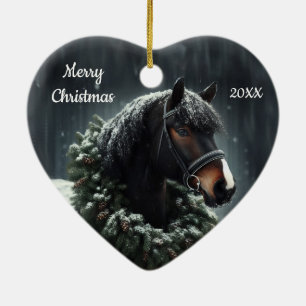 Dagen jul Horse Kärlek Art Julgransprydnad Keramik