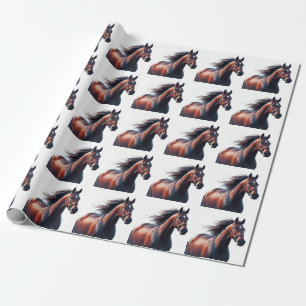 Dagen jul Running Brown Horse Presentpapper