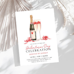 Dagen Party i den moderna Vin Champagne Galentine Inbjudningar