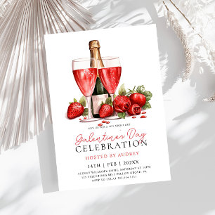 Dagen Party i den moderna Vin Champagne Galentine Inbjudningar
