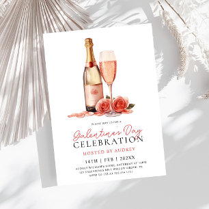 Dagen Party i den moderna Vin Champagne Galentine Inbjudningar