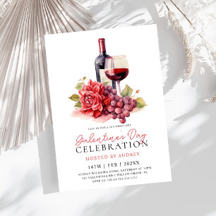 Dagen Party i den moderna Vin Champagne Galentine Inbjudningar