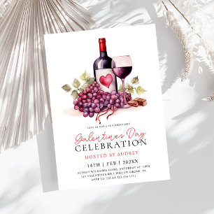 Dagen Party i den moderna Vin Champagne Galentine Inbjudningar