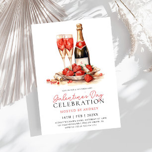 Dagen Party i den moderna Vin Champagne Galentine Inbjudningar