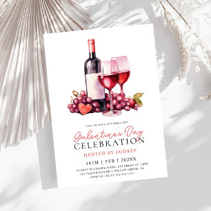 Dagen Party i den moderna Vin Champagne Galentine Inbjudningar