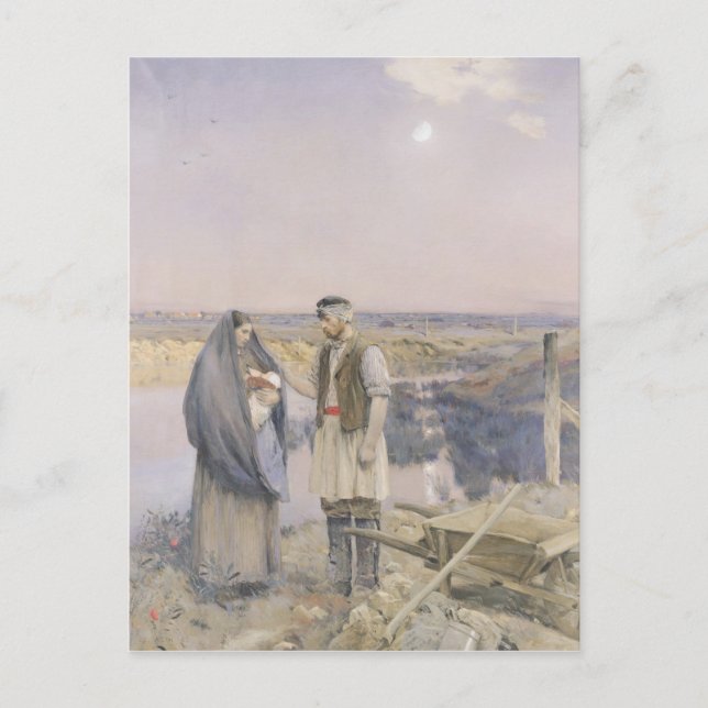 Dagen slut 1888 vykort (Framsida)