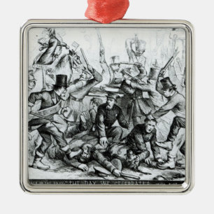 Dagen som vi firar, från 'Harpers Weekly'1867 Julgransprydnad Metall