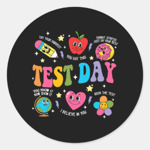 Dagen Sten testdagen Motivational Teacher Runt Klistermärke