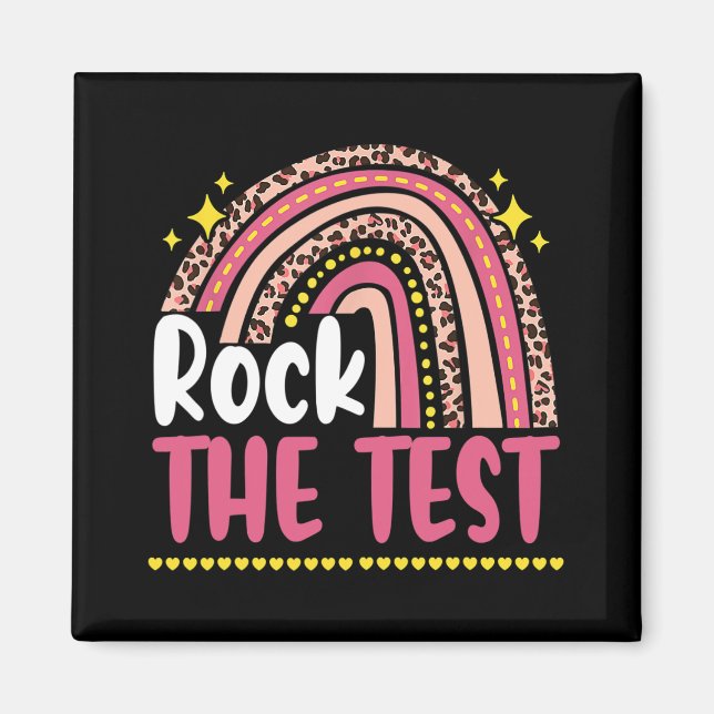 Dagen Sten testlärarens testdag Regnbågslinga Magnet (Framsidan)