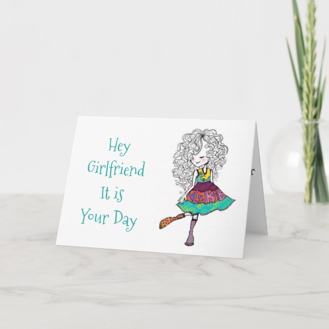 DAGEN ***TILL SHINE*** GIRLFRIEND-DIN BIRTHDAY KORT (Framsida)