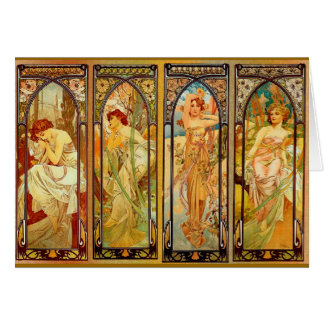 Dagen - vid Alphonse Mucha Hälsningskort