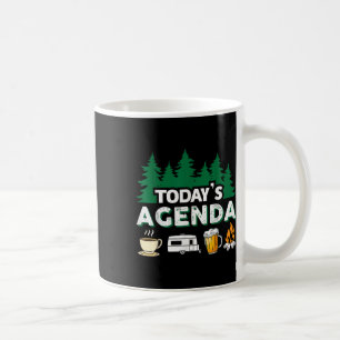 Dagens Agenda _ Kaffe Camping Öl Lägger eld på läg Kaffemugg