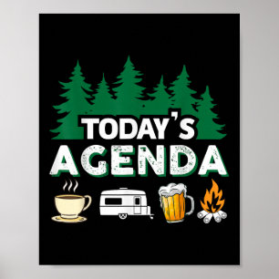 Dagens Agenda _ Kaffe Camping Öl Läggereld _ Cam Poster