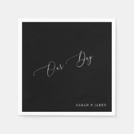 Dagens Anpassningsbar B/W Bröllop Cocktail Pappersservett