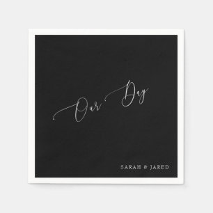 Dagens Anpassningsbar B/W Bröllop Cocktail Pappersservett