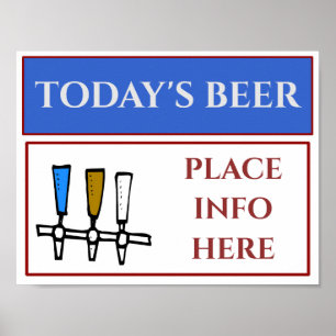 Dagens Beer-tecken, lägg till eller redigera texte Poster