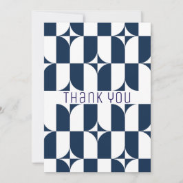 Dagens blå och vita medelårhundrade moderna tack kort