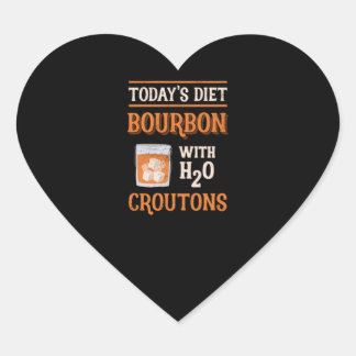 Dagens Bourbon med Vatten Hjärtformat Klistermärke