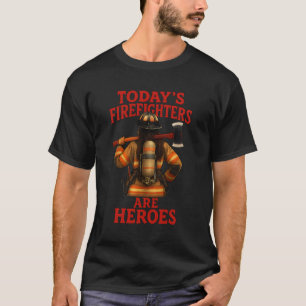 Dagens brandmän är hjältar röda t shirt