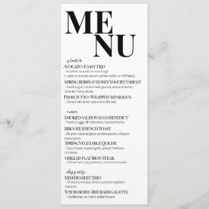 Dagens Brunch Menu för det moderna, feta minimalis Meny