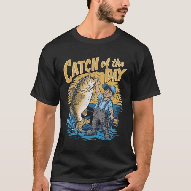 Dagens Fångst: Fiskarens triumf T Shirt (Framsida)