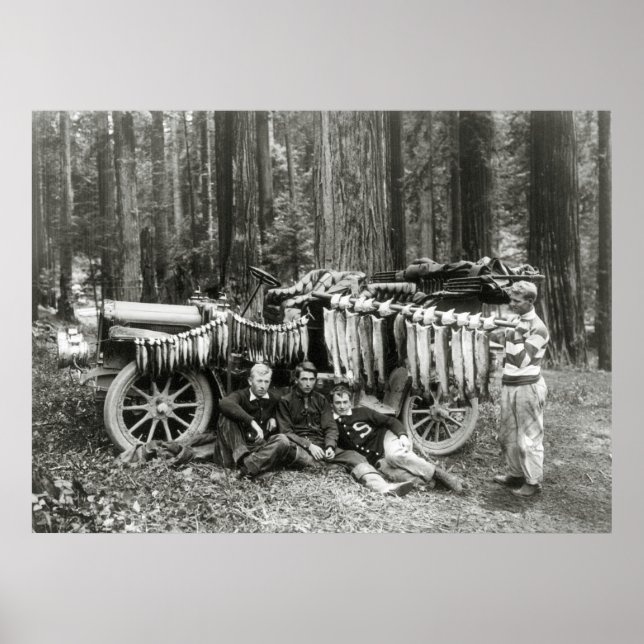 Dagens fångst vid Big Lagoon 1908 Poster (Framsidan)