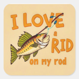 Dagens fångster: en humoristisk fångst av fisk fyrkantigt klistermärke