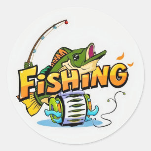Dagens fångster: Roligt Fishing Äventyr! Runt Klistermärke