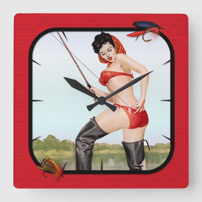 Dagens Fångstungande pigghöjd Fyrkantig Klocka (Framsida)