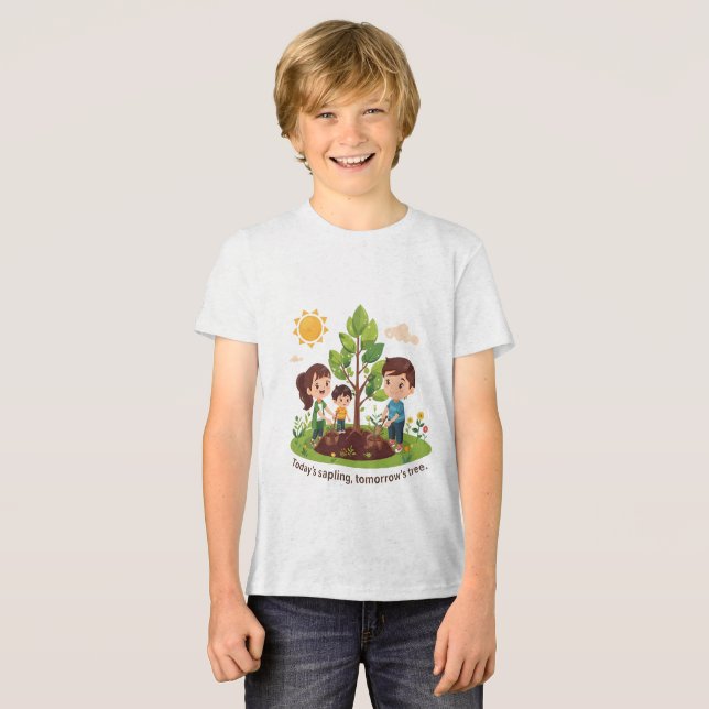 Dagens Grodd Imorgondagens Träd Familjen Jordens D T Shirt (Framsida Full)