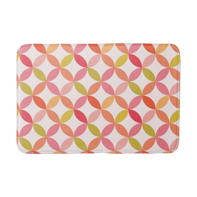 Dagens kretsar i den moderna rosa röda orangen badrumsmatta (Framsidan)