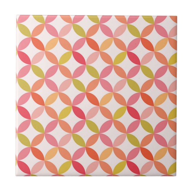 Dagens kretsar i den moderna rosa röda orangen kakelplatta (Framsidan)