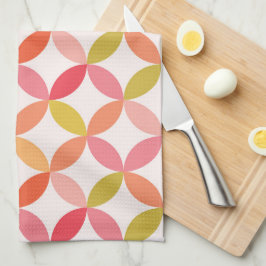 Dagens kretsar i den moderna rosa röda orangen kökshandduk