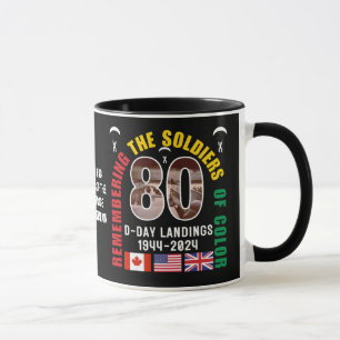 DAGENS LANDINGS 80-årsjubileum afrikansk amerikan Mugg