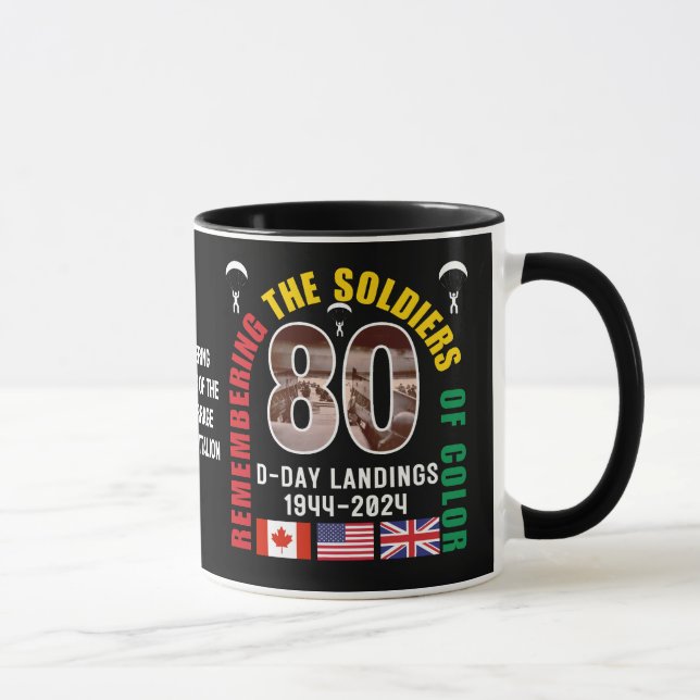 DAGENS LANDINGS 80-årsjubileum afrikansk amerikan Mugg (Höger)