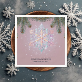 Dagens Lila Winter Snöflingor Cute Baby Shower Pappersservett