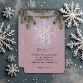 Dagens Lila Winter Snöflingor Cute Baby Shower Tack Kort