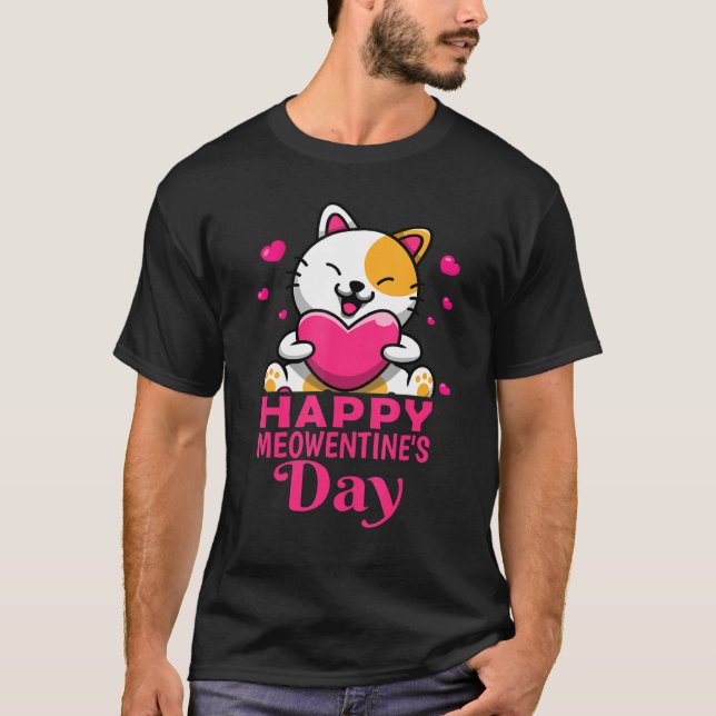 Dagens lycklig-mötesdag i Par Valentines day T Shirt (Framsida)