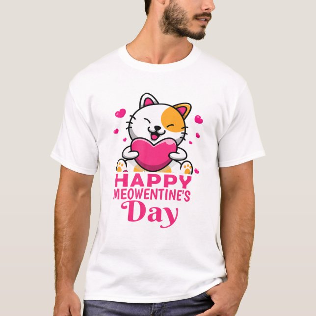Dagens lycklig-mötesdag i Par Valentines day T Shirt (Framsida)
