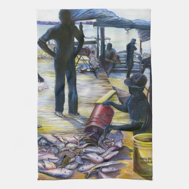 Dagens Menu, Harbor Island, Bahamas Kökshandduk (Vertikal)