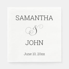 Dagens minimalistiska personlig bröllop-servar pappersservett