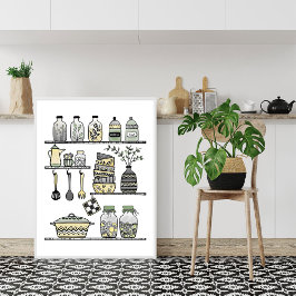 Dagens moderna bohos köksmur i mitten av århundrad poster