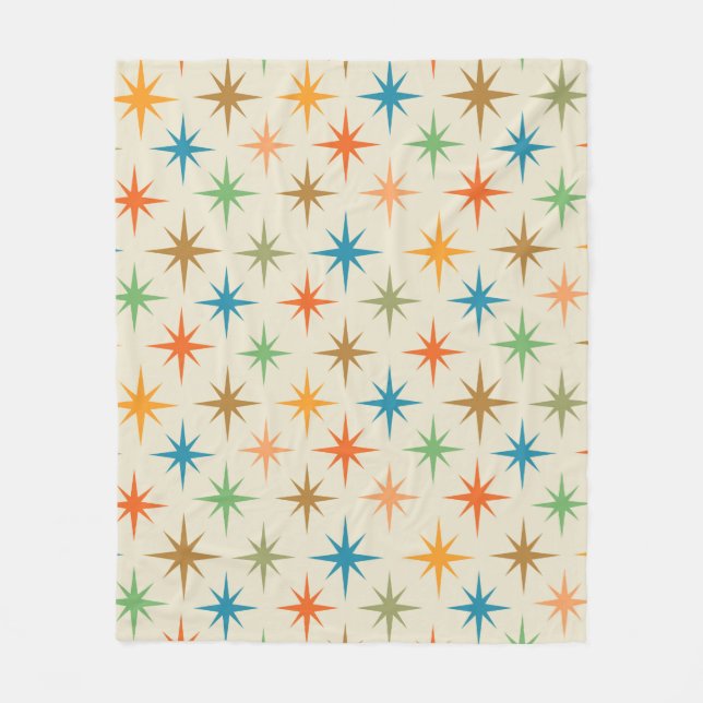 Dagens moderna, färgstarka atomstjärnor fleecefilt (Framsidan)