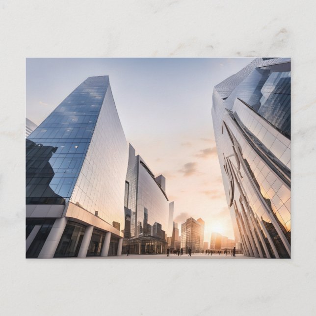 Dagens moderna företagscenter vykort (Framsida)