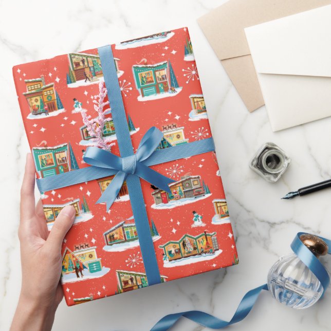 Dagens moderna hus - Orange 4 Presentpapper (Gifting)