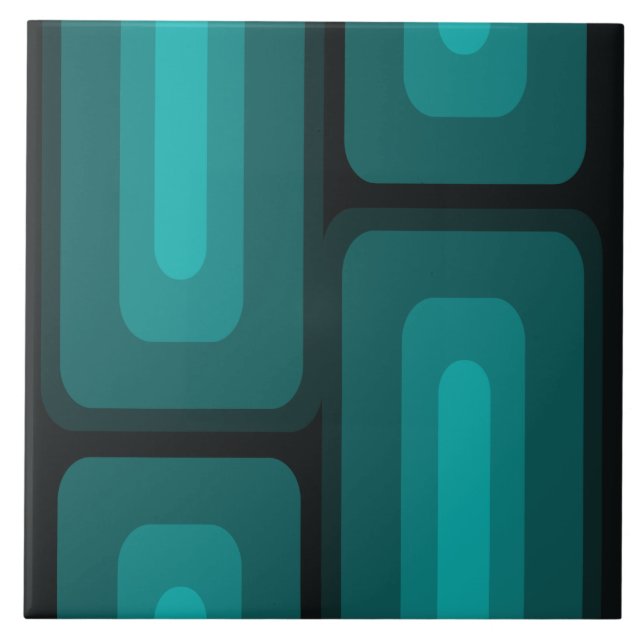 Dagens moderna, långa rektangulära skaldjur i mitt kakelplatta (Framsidan)