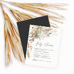 Dagens moderna svarta babyduschpampas flygblad<br><div class="desc">Budgeterad babyduschpampasgräs och eukalyptus modern boho elegant snyggt party design. I en contemporary terracotta,  sage grönt,  naturlig,  gräddvit och svart färgväg.</div>
